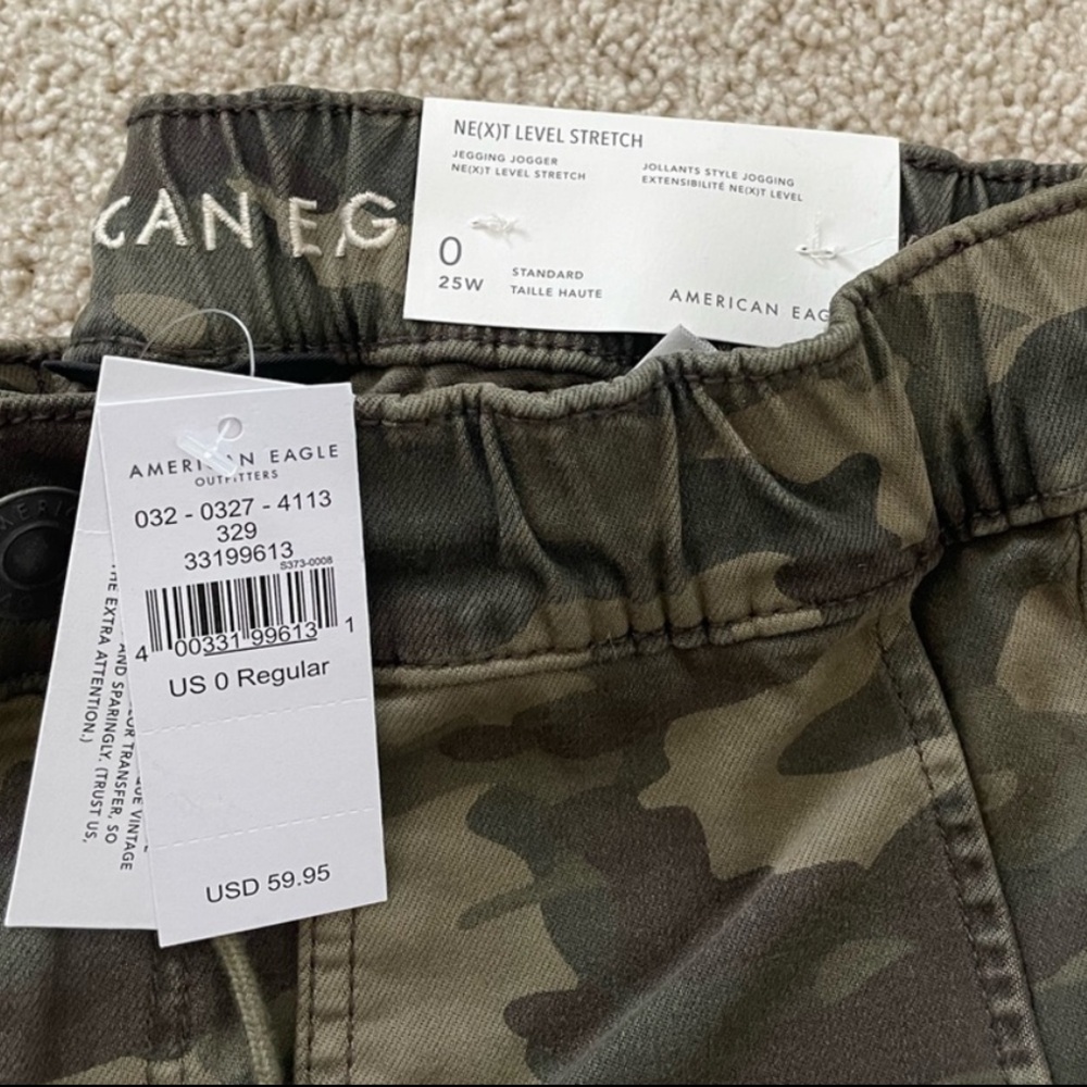 NWT American Eagle Camo Jegging Joggers Size 0 - Picture 3 of 4